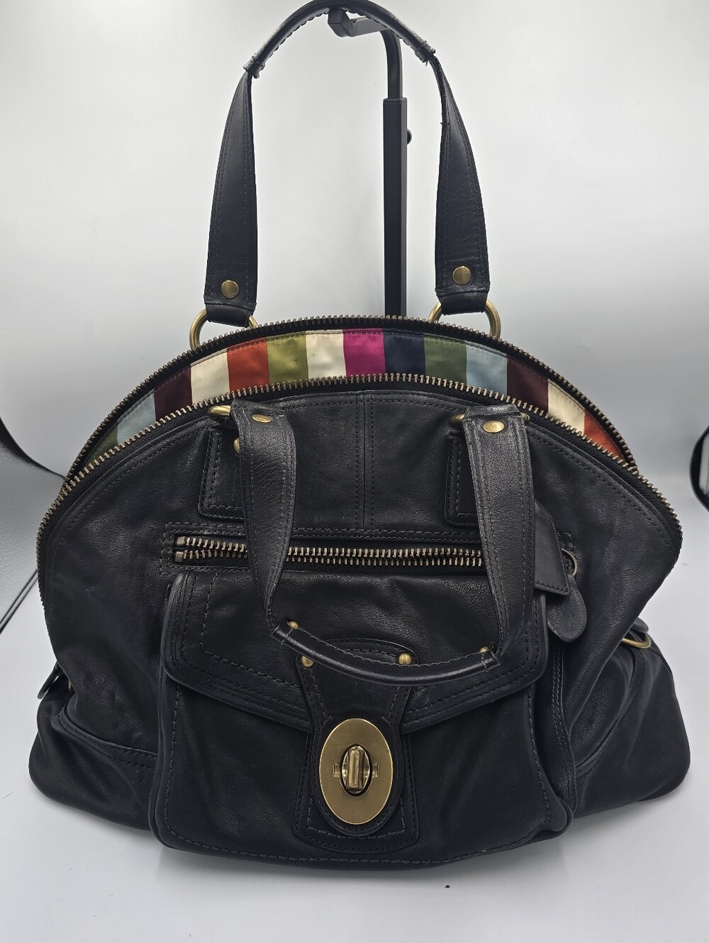 COACH 11649 Legacy 65th Anniversary Black Leather Dome Satchel RARE Ltd Ed *read